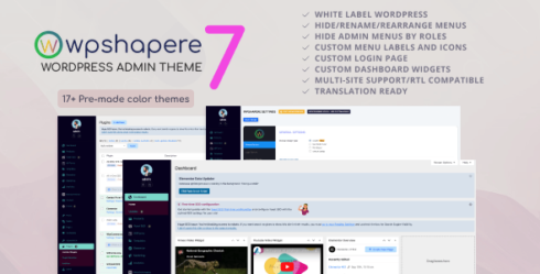 Wordpress Admin Theme - WPShapere - ideal themes