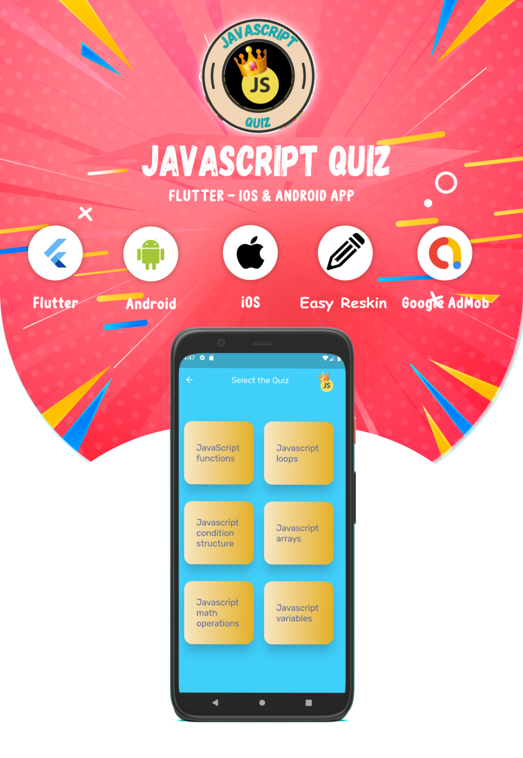 Javascript Quiz - App Template For Flutter Android & IOS App | Design A ...